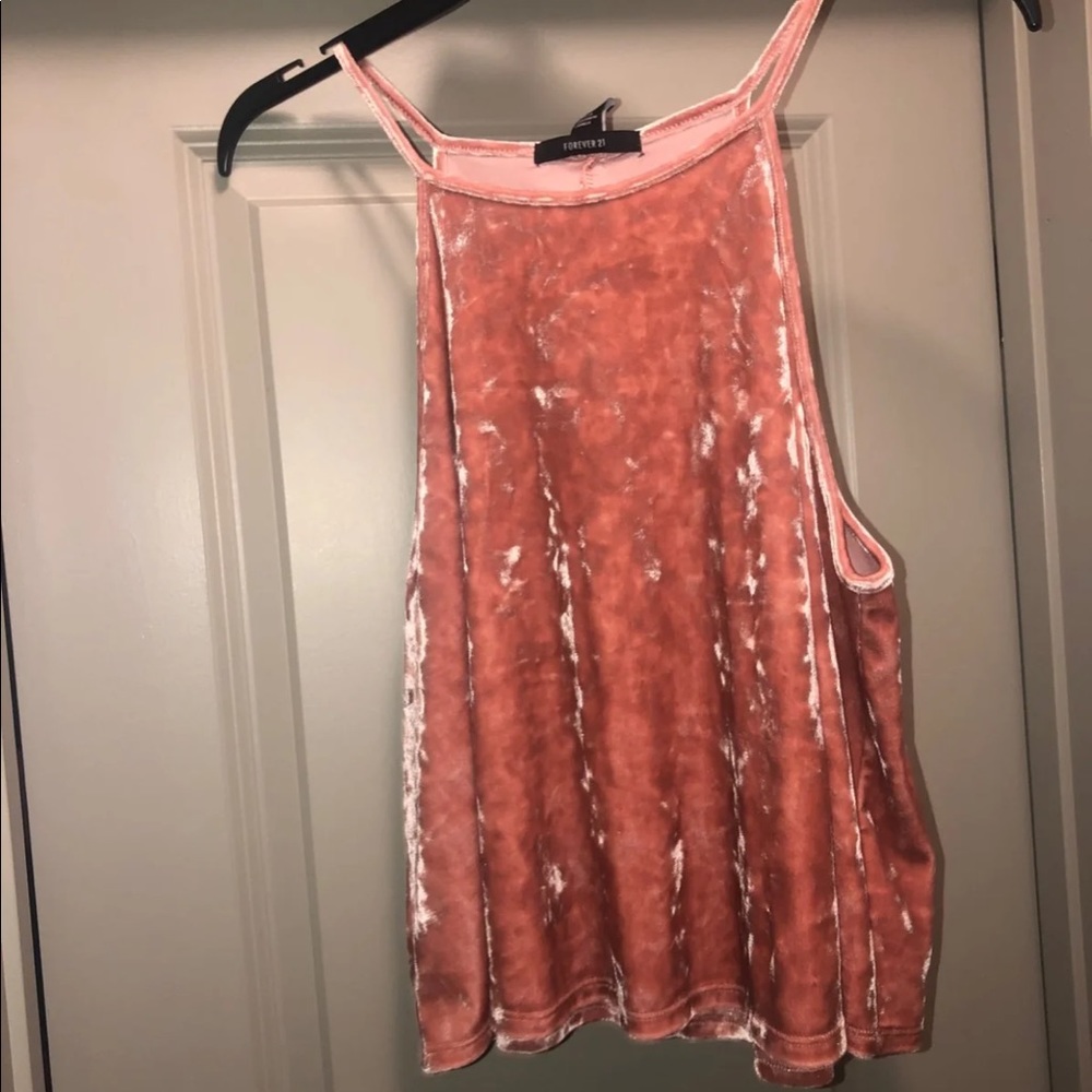 Pink velvet top